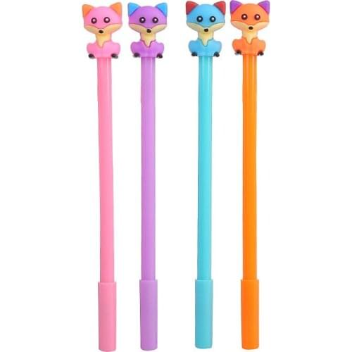 36 pcs/lot Cartoon Fox Gel Pen Cute 0.5mm black ink Signature Pen School Office writing Supplies Promotional Gift
