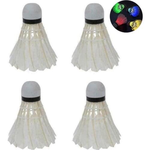 4Pcs Colorful LED Luminous Badminton Light Luminous Badminton Lighting Badminton Suitable for Indoor and Outdoor Sports