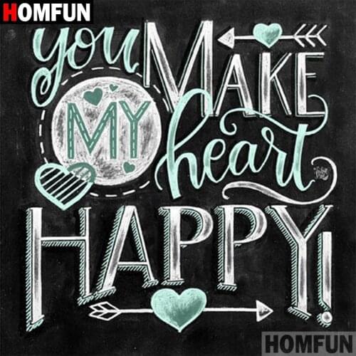 HOMFUN 5D DIY Diamond Painting Full Square/Round Drill "Pattern letters" 3D Embroidery Cross Stitch gift Home Decor A02413