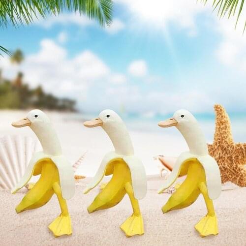 Art Banana Duck Creative Garden Decoration Sculptures Yard Garden Decor Vintage Ornament Home Statues Decoration Accessories