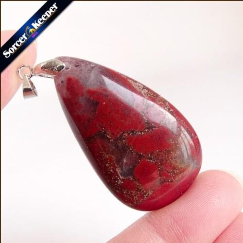 Natural Stone Red River Stone Bijoux Vintage Diy Beads Pendant Costume Jewellery Women Mens Charm Necklace with Gift Box YS421