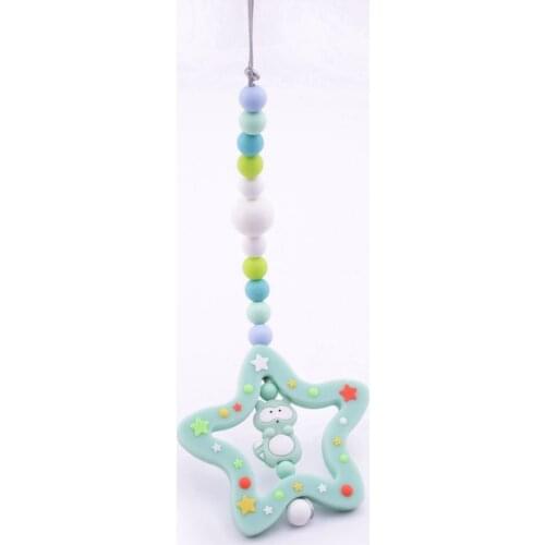 Bite Bites Christmas Star Shaped Baby Teething Original Cute Raccon Pacifier Clips Dummy Chains Silicone Chew Beads Baby Teether