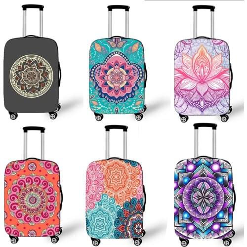 Mandala Flower Print Luggage Cover Travel Accessories Elastic Anti Dust Suitcase Cover Women Trolley Case Covers for Travelling