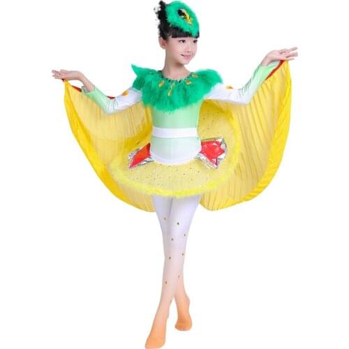 Cuckoo bird dance costumes for girls performance clothing animal cosplay costumes halloween cosplay childrens day dance