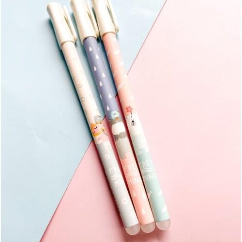 12pcs Kawaii Erasable Pen for School Supplies Cute Cartoon Stationery Pen Office Accessories Kids Prizes Cute Things Girl Gifts