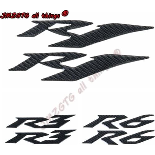 Motorcycle 3D Stereo Carbon Fiber Logo Badge Decal Fuel Tank Sticker Soft R1 R3 R6 Sticker For YAMAHA YZF-R1 YZF-R6 YZF-R3