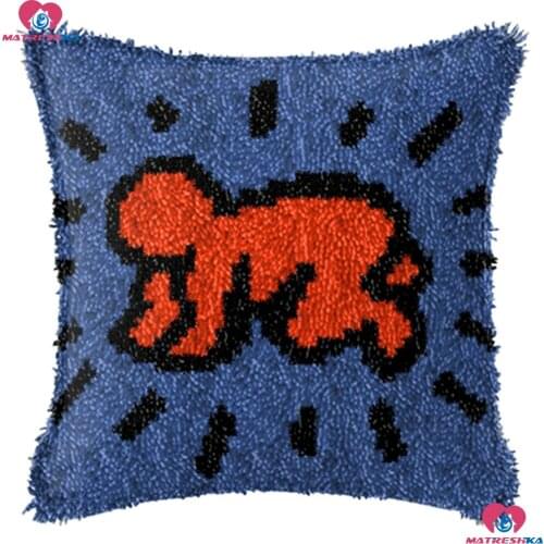 Latch Hook kits Pillowcase Diy Handmade Accessories Printed set Cushion Latch Hook Rug Kits DIY Needlework Unfinished set