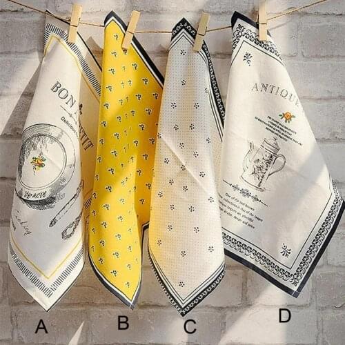 Table Mat Environmentally Friendly Heat Insulation Cotton-flax Tea Coffee Cup Coaster Printed Cotton Linen Placemat for Kitchen