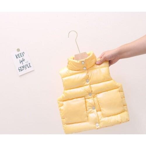 2020 new childrens down jacket boys and girls outer vest autumn winter childrens Bright side coat Down vest yellow coats