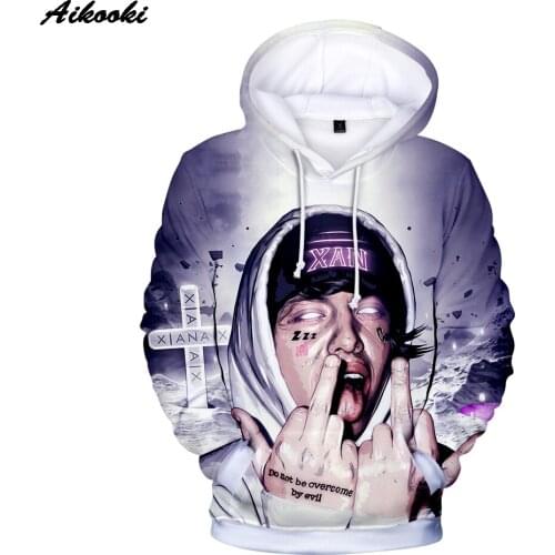 2019 New Arrival Lil Xan Xanarchy 3D Hoodies Men/Women Streetwear Fashion Hip Hop 3D Hoodie Lil Xan Xanarchy Print Sweatshirts