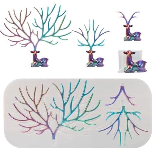 Deer Stand Silicone Resin Molds, Epoxy Resin Molds, Fawn Antlers Resin Casting Molds for Earrings Hanging,Epoxy Resin Home Decor