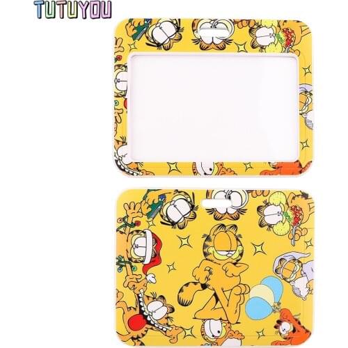 PC3169 Cartoon Yellow Cat Personality Card Holder ID Holder Bus Card Holder Staff Card Lanyard For Keys Phone DIY Hang Rope