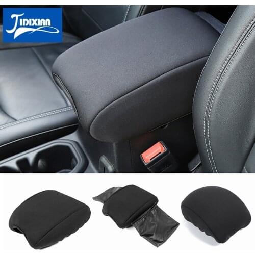 MOPAI Armrests for Jeep Wrangler JL 2018 Up Car Seat Armrest Box Pad Cover Storage bag for Jeep Wrangler JL Car Accessories