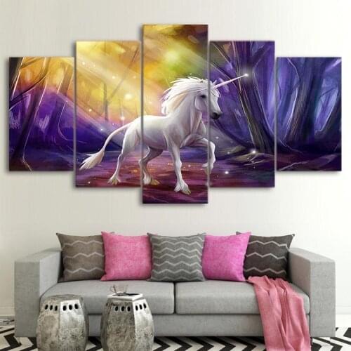 Full Square Drill 5D DIY Diamond Painting Art 5 Pcs Unicorn Pictures Embroidery Mosaic Handmade Cross Stitch Wall Decoration