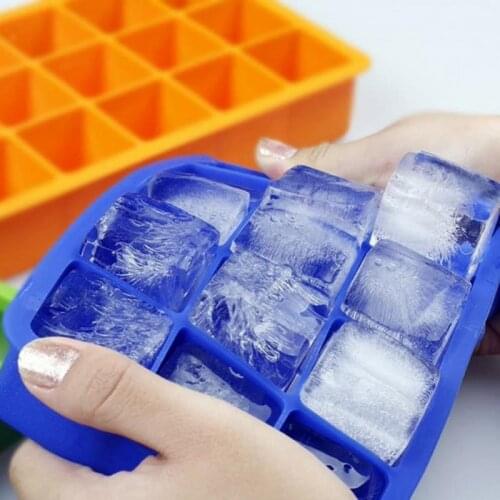 15 Grids Ice Cube Tray Silicone Fruit Ice Cube Maker DIY Creative Small Ice Cube Mold Square Shape Kitchen Accessories