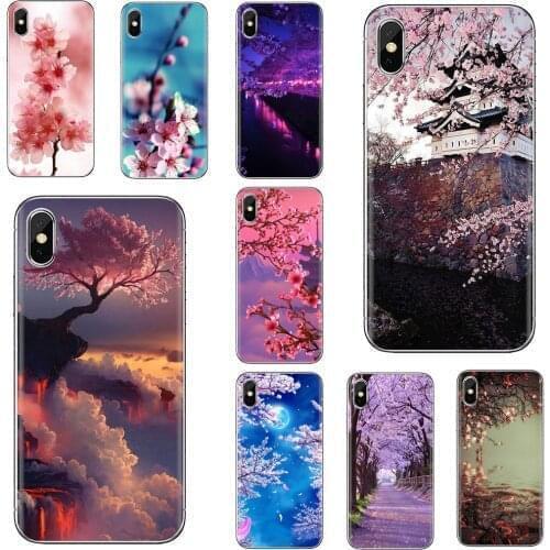 For Huawei Honor 6 6A 7 7X 7A 7C 8 8C 8X 9 9X 10 10i 20 Lite Play Pro Silicone Phone Cover Flower sakura Cherry blossoms Pink