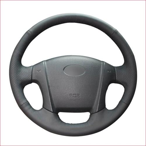 Hand-stitched DIY Black PU Artificial Leather Car Steering Wheel Cover for Kia Sportage 2 2005 2006 2007 2008 2009 2010