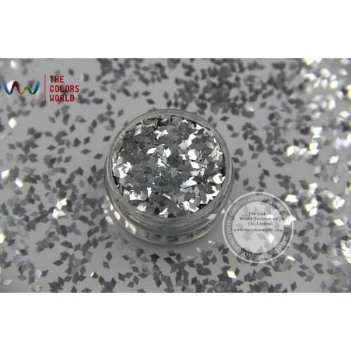 TCM0100 Diamond Shape 2MM 080 Size Silver Color Metallic luster Glitter for nail Art nail Polish or other DIY decoration