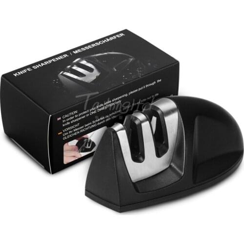 Iron Steel Knife Sharpener 2 Stages Professional Kitchen Sharpening Stone Diamond Tungsten Steel Carbide Ceramic Sharpener Tool