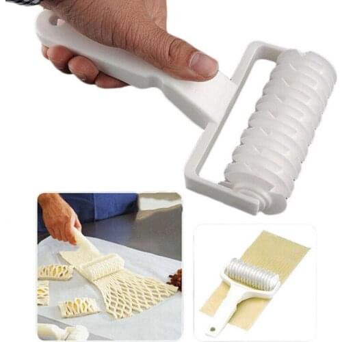 1pc Plastic Baking Tool White Cutter Dough Bakery Roller Pie Pizza Bread Pastry Lattice Roller Cutter Kitchen Tools