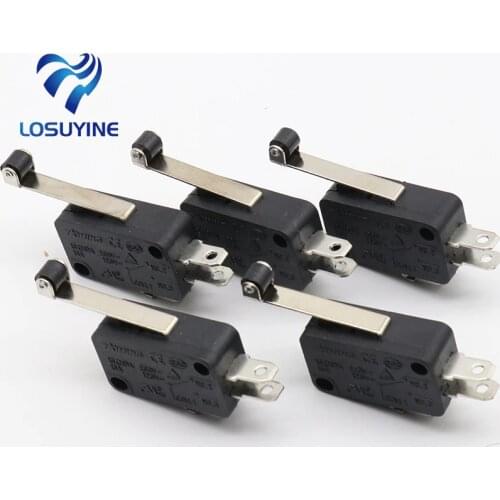 10Pcs/lot New Micro Roller Long Handle Lever Arm Normally Open Close Limit Switch KW7-3 #S018Y# High Quality