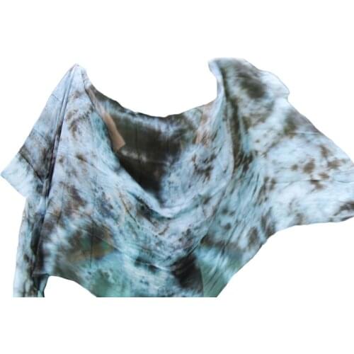 Customized 100% Silk Veil Belly Dance Veils Popular Gradient Color Hand Dyed Dance Accessories 5mm Belly Dance Silk Veil 5 Sizes