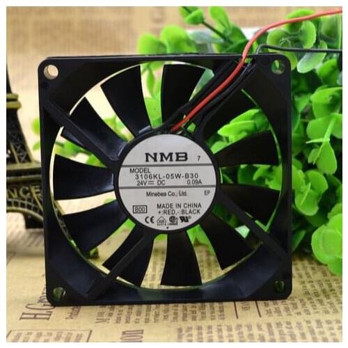 NMB 3106KL-05W-B30-B00 24V 0.09A 80*80*15MM 2 wire cooling fan