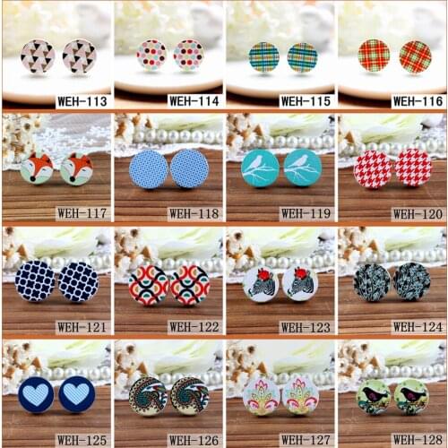 20PCS (113-128)16mm Round Photo print Wood Laser Cut Cabochon to make Rings, Earrings,Bobby pin,Necklaces, Bracelets-(WEH)