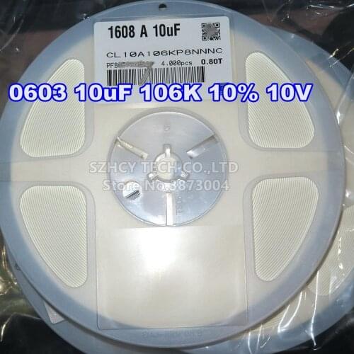 4000Pcs 0603 10uF 106K 10% 10V CL10A106KP8NNNC 1608 New and origianl