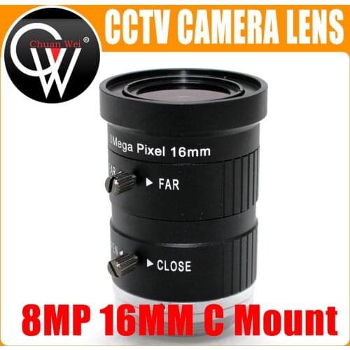 8.0Megapixels 4K 8MP 16mm F1.4 C Mount Professional 1" CCTV Lens Industrial Machine Vision Lens for C Mount UHD Camera