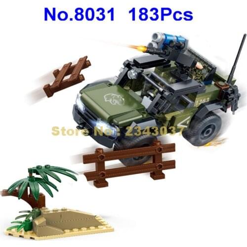 Gudi 8031 183pcs Urban Police Swat Team Commando Trucks Military 3 Building Blocks Toy
