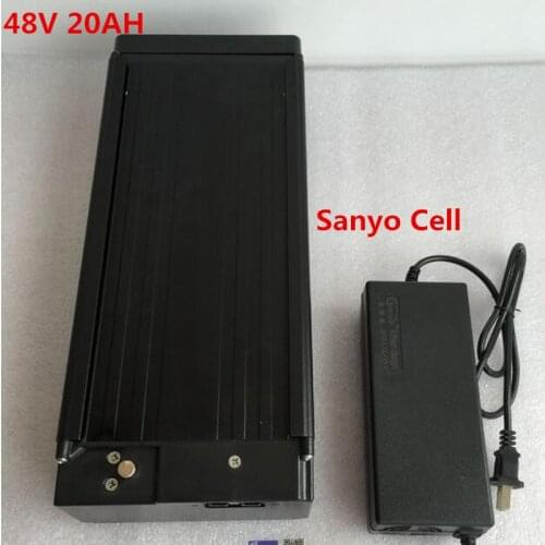 48V 20AH ebike battery 48V 1000W 1500W Rear Rack battery electric city bike battery electric moutain bike with 30A BMS