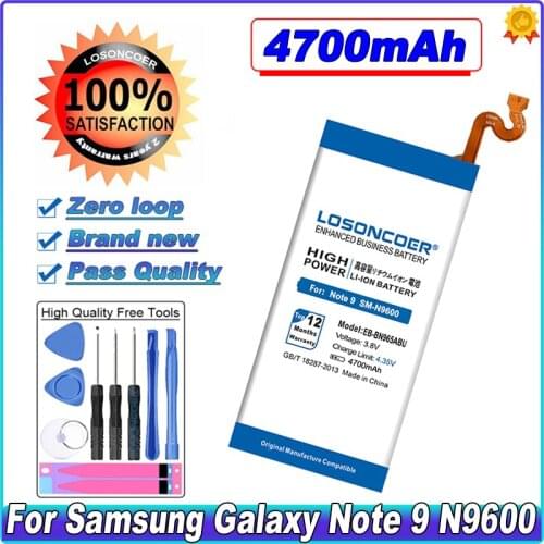 LOSONCOER EB-BN965ABU 4400mAh High Capacity Phone Battery For Samsung Galaxy Note9 Note 9 N960U SM-N9600 SM-N960F SM-N965F N9600