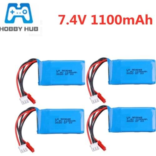7.4V 1100mAh LiPo Battery for WLtoys A949 A959 A969 A979 V912 V913 V353 k929 V262 L959 T23 T55 RC Cars 2S 7.4V 25C Battery
