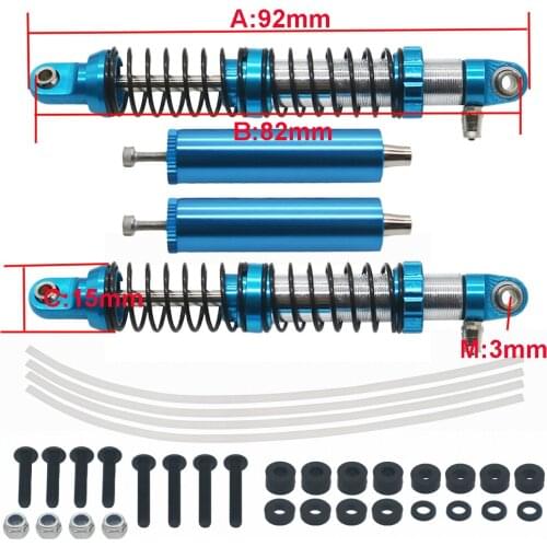 Machined 7075 2 pcs alloy 92mm damper negative pressure shock absorber for 1-10 RC hobby car oil filled type upgraded part
