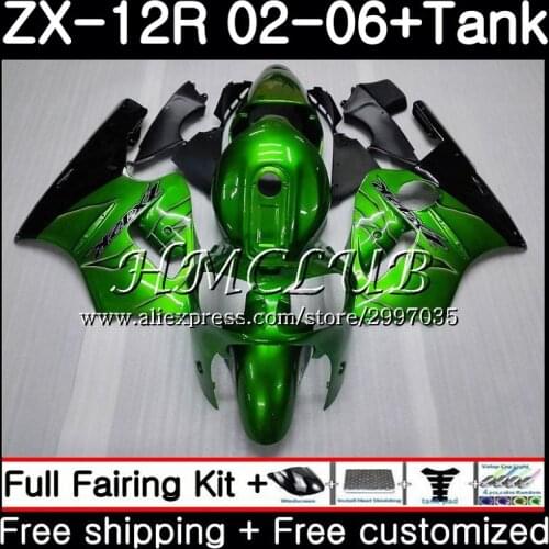 +Tank For KAWASAKI NINJA ZX1200 C ZX-12R 2003 2004 2005 2006 72HC.8 ZX 12R 1200CC 12 R ZX12R Stock green 03 04 05 06 Fairings