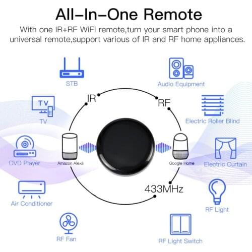 Tuya/Smart Life WiFi Smart Remot Wireless 433Mhz Universal Remote Control Switch Voice Control Work Via Alexa Google Home