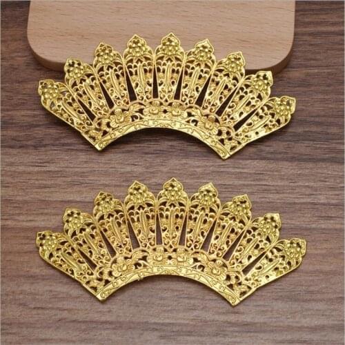 SIXTY TOWFISH 2 Pieces DIY Jewelry Accessories 46*95mm Alloy Ancient Retro Style Materials Flower Charms