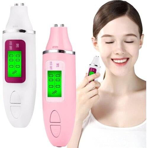 CkeyiN Precision Skin Oil Content Moisture Analyzer LCD Digital Face Skin Tester Water Oil Monitor Detector Memory Function