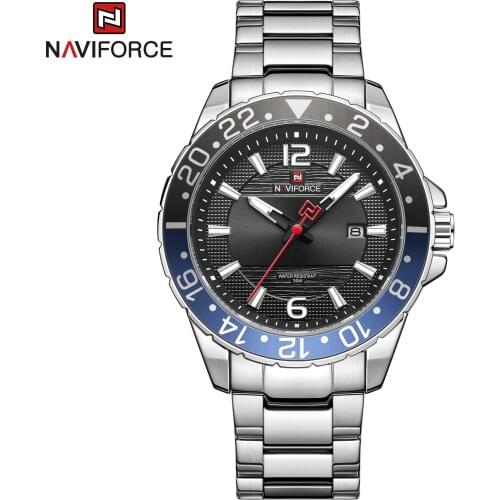 Relogio Masculino NAVIFORCE Watch Men Casual Top Brand Wristwatch Luxury Analog Waterproof Silver Stainless Steel Clock Fashion
