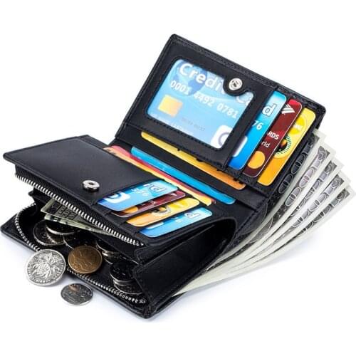 Men Wallet Genuine Leather Japan Style Man Short Wallet Coin Purse Driver License Slim Bank Credit Card Holder Male Change Purse