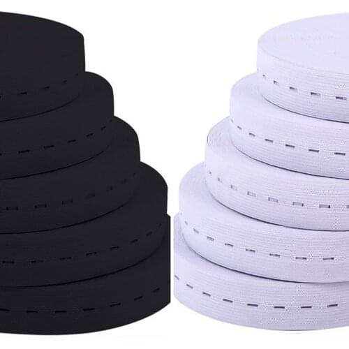 15/20/25MM 5M White Black Nylo Elastic Band Spandex Belt Trim Sewing/Ribbon Clothes Flex Sewing Material for Shorts Skirt Trouse