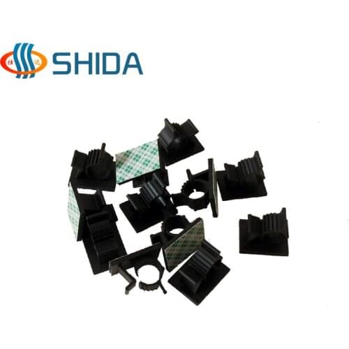 Hot Sale 20PCS Black and White 3M Self Adhesive Car Cable Clips Adjustable Plastic Cable Clamp Wire Organizer Free Shipping