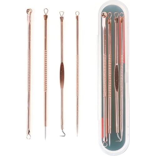 4Pcs BlackHead Remover Tool Acne Needle Blemish Pimple Spot Blackhead Extractor Remover Tool Pore Cleaner Face Cleansing Tools