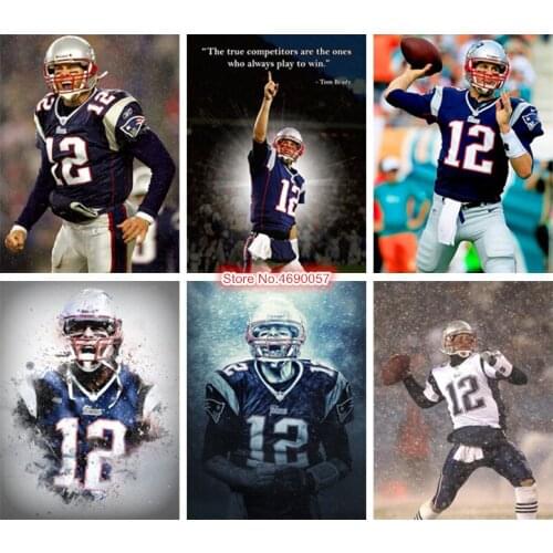American Football Superstar Tom Brady Diamond Painting Full Square/Round Drill 5D DIY Sports Poster Mosaic Cross Stitch Kit