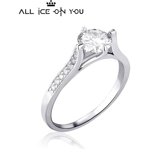 Classical Rotating Luxury 925 Sterling Silver 1CT D Color Moissanite VVS1 Jewelry Wedding Diamond 6 4law Ring Women Gift