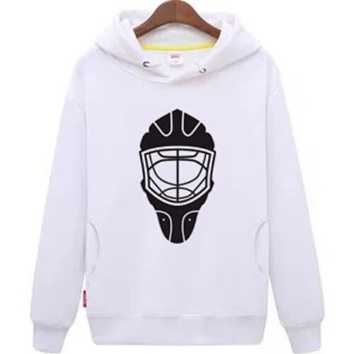 Cool Hockey Free shipping cheap unisex white hockey hoodies Sweatshirt with a hockey mask for men & women