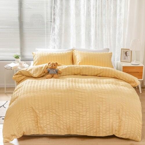 Striped Bedding Set Simple Duvet Cover With Pillowcase White Grey Bed Cover Bedding NO SHEET Queen King 2/3pcs Home Textiles