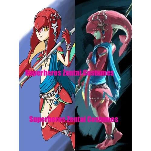 Zora Champion Mipha Cosplay Costumes 3D Print Prince Sidon and Princess Mipha Breath of the wild Halloween Zentai, Only Bodysuit
