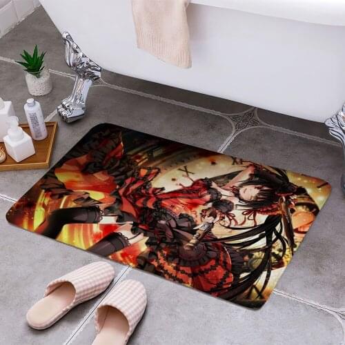 Date A Live Kurumi Tokisak 3D Print Doormats Rectangle Non-Slip DoorMat Bedroom Kitchen Entrance Print Door rugs Dropshipping
